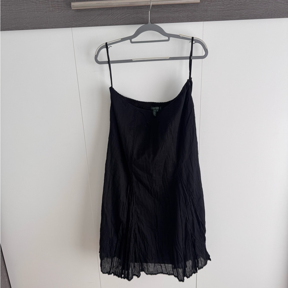 Ralph Lauren Black Slip Mini Dress Spaghetti Strap